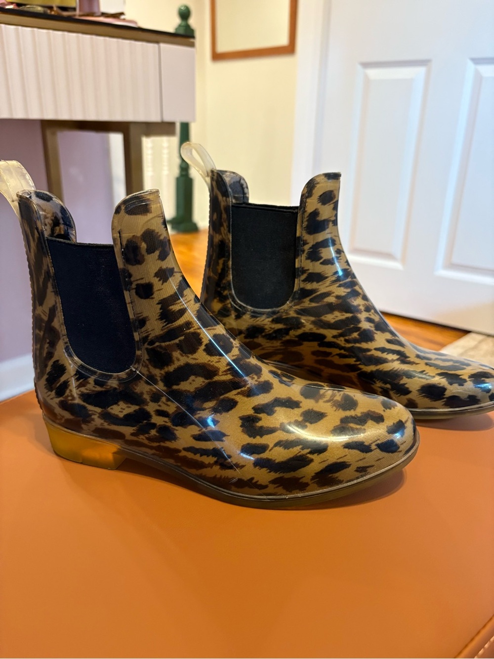 J crew jaguar rain boots 6